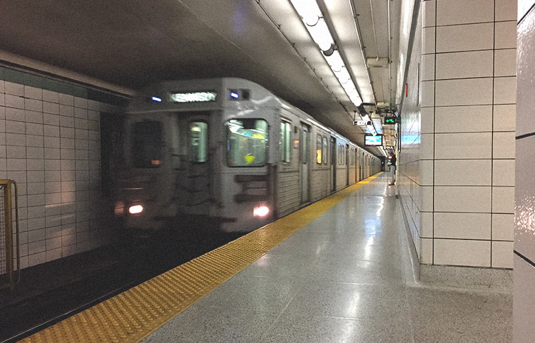 Photograph of a subway at the platform