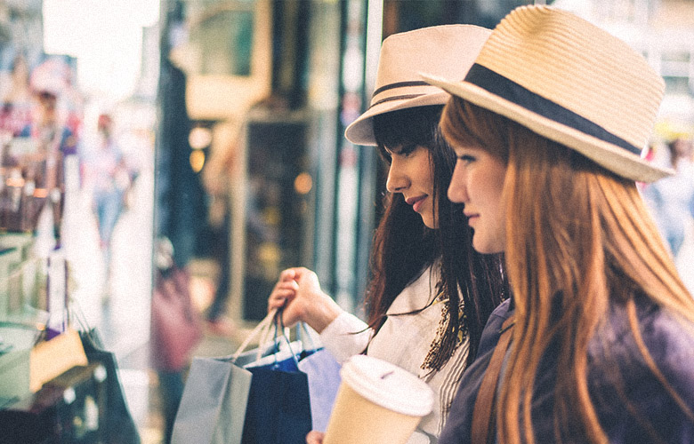 Photograph of two women shopping
