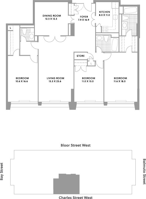 3 Bedrooms: 1,609 SQ FT floor plan. 